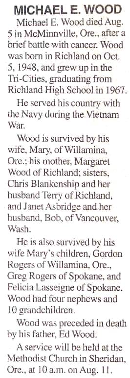 Michael Wood - Funeral Notice