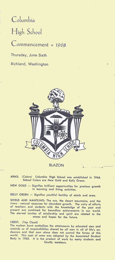 1968 Commencement Program Page 1